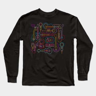 Neon Musical Instruments Design - Jazz Lovers Long Sleeve T-Shirt